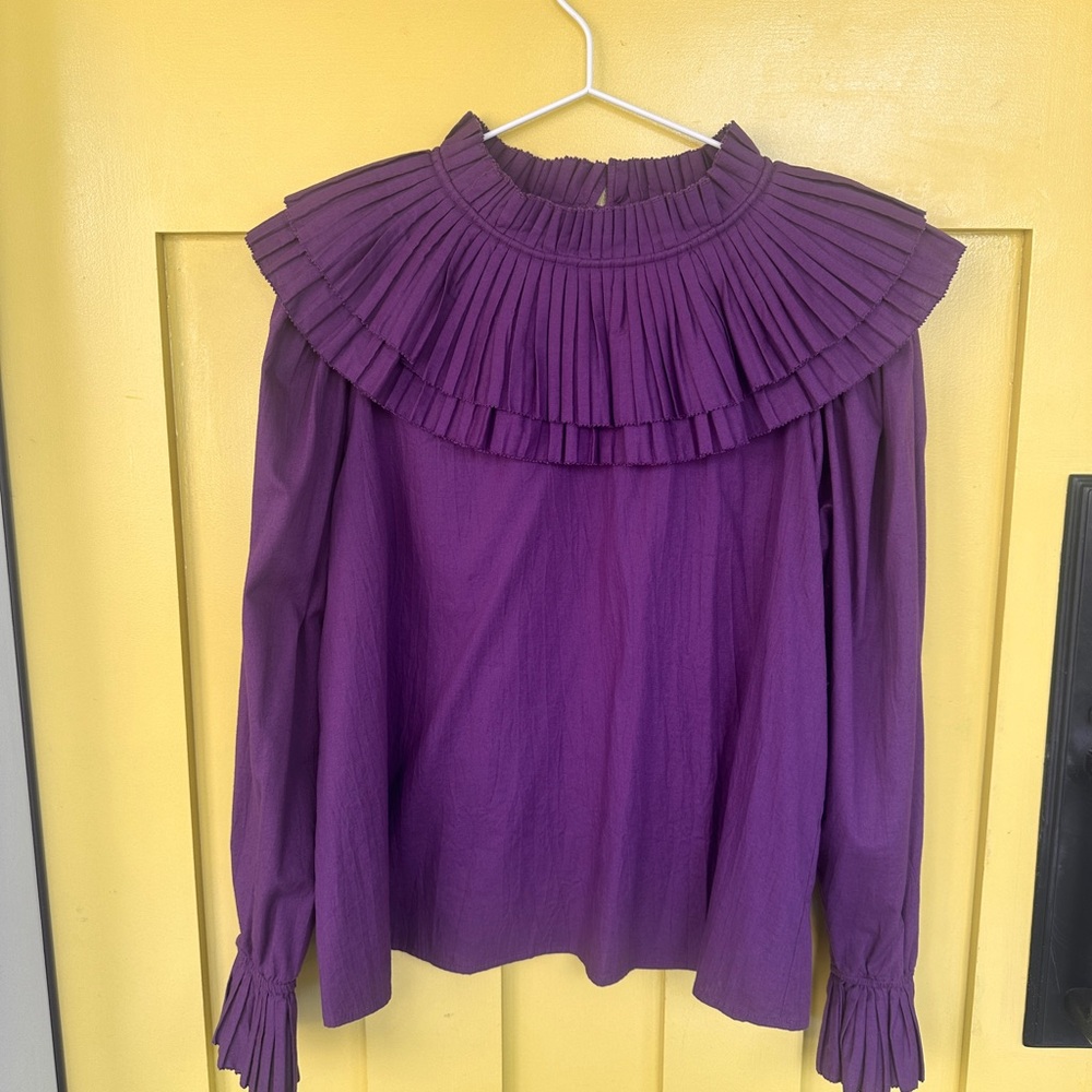 Sea New York Purple Pleated Blouse